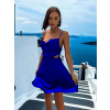 Kráľovsky modré lesklé elegantné šaty JEWELRY s prestrihmi