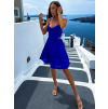Kráľovsky modré lesklé elegantné šaty JEWELRY s prestrihmi