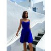 Kráľovsky modré lesklé elegantné šaty JEWELRY s prestrihmi
