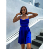 Kráľovsky modré lesklé elegantné šaty JEWELRY s prestrihmi