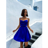 Kráľovsky modré lesklé elegantné šaty JEWELRY s prestrihmi