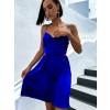 Kráľovsky modré lesklé elegantné šaty JEWELRY s prestrihmi