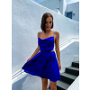 Kráľovsky modré lesklé elegantné šaty JEWELRY s prestrihmi