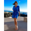 Kráľovsky modré ľahké šaty MULLBERY s výstrihom