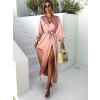 45939 9 staroruzove elegantni saty woman s dlouhym rukavem