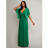 Zelené elegantné šaty PARFOMELLE s výstrihom do V