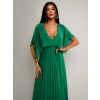 Zelené elegantné šaty PARFOMELLE s výstrihom do V