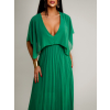 Zelené elegantné šaty PARFOMELLE s výstrihom do V