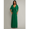 Zelené elegantné šaty PARFOMELLE s výstrihom do V