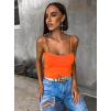 Oranžový top CATILO so zlatou retiazkou