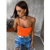 Oranžový top CATILO so zlatou retiazkou
