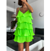 47985 6 neonove zelene saty stork s volanky