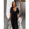 Čierne elegantné šaty PARFOMELLE s výstrihom do V
