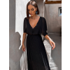 Čierne elegantné šaty PARFOMELLE s výstrihom do V