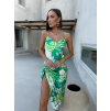 Zelené elegantné šaty SANTORINI so vzormi