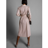 48570 3 bezove elegantni kosilove saty permanent s paskem