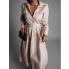 48570 1 bezove elegantni kosilove saty permanent s paskem