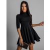 Čierne elegantné šaty GROUND s dlhým rukávom