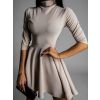 48648 5 bezove elegantni saty ground s trictvrtecnim rukavem