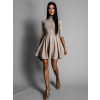 48648 3 bezove elegantni saty ground s dlouhym rukavem
