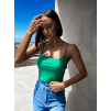 48702 zeleny jednoduchy zebrovany crop top arlos
