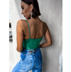 48702 1 zeleny jednoduchy zebrovany crop top arlos