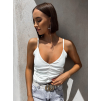 Biely nariasený tielkový top FROLIN