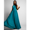 Tyrkysové dlhé plesové šaty ADASA