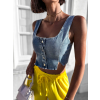 46704 11 zlute elegantni kalhoty coral s rozsirenymi nohavicemi