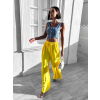 46704 4 zlute elegantni kalhoty coral s rozsirenymi nohavicemi