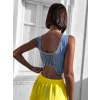 46704 7 zlute elegantni kalhoty coral s rozsirenymi nohavicemi