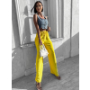 46704 8 zlute elegantni kalhoty coral s rozsirenymi nohavicemi