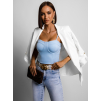 Svetlomodrý elegantný crop top TOPAZ