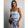 Svetlomodrý elegantný crop top TOPAZ