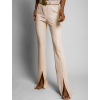 Béžové elegantné nohavice TIEFRONT s rázporkom