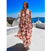 48915 3 hnede vzorovane saty choco s variabilnim zavazovanim