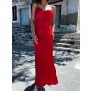 Červené dlhé lesklé šaty KARRIN