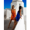 49992 5 oranzove elegantni saty miller se trpytivymi raminky