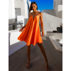 49992 oranzove elegantni saty miller se trpytivymi raminky