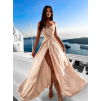 50061 kremove leskle elegantni saty yasmine s rozparkem