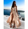 50061 1 kremove leskle elegantni saty yasmine s rozparkem