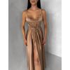50145 2 hnede leskle elegantni saty yasmine s rozparkem