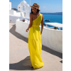 Žlté ľahké dlhé šaty LORRI na jedno rameno
