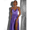 50316 11 fialove leskle elegantni saty yasmine s rozparkem
