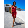 Červené lesklé elegantní šaty KEIRIE