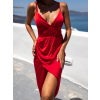 Červené lesklé elegantní šaty KEIRIE
