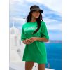 47829 zelene oversize tricko collard s potiskem