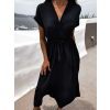 Čierne dlhšie elegantné šaty FEYLING so zaväzovaním