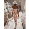 Bielolososový elegantný overal ROSALYN s kvetinovým vzorom