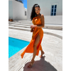 51057 20 oranzove leskle elegantni saty menleys se zlatymi raminky